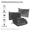 2-in-1 Travel Blanket & Pillow - Ultra-Soft Lightweight for Airplane, Camping & Office Nap, Portable Foldable with Storage Bag