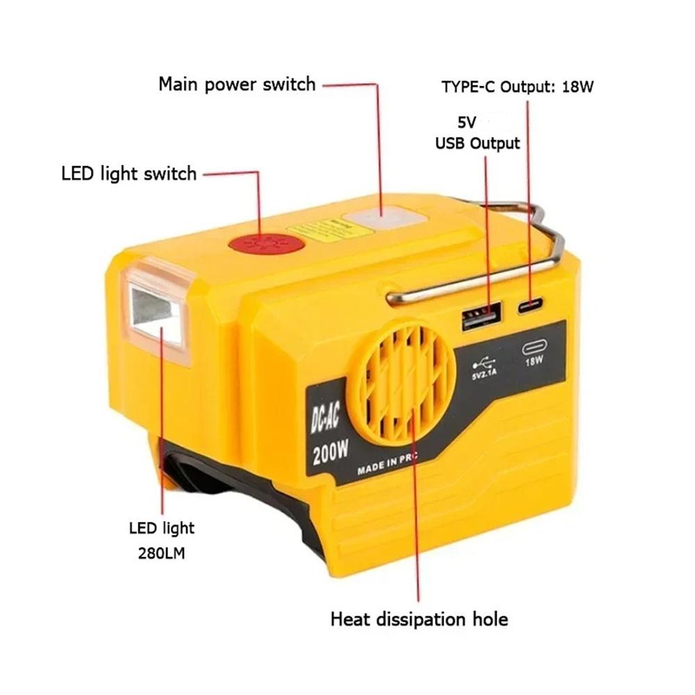 Inverter 220V-230V for Dewalt 18-20V Battery