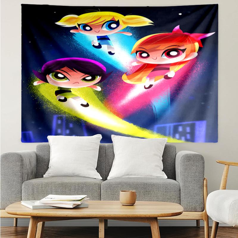 Powerpuff Wall Hanging Tapestry Wall Cloth Tapestries Decor Wall Bedroom Decoration