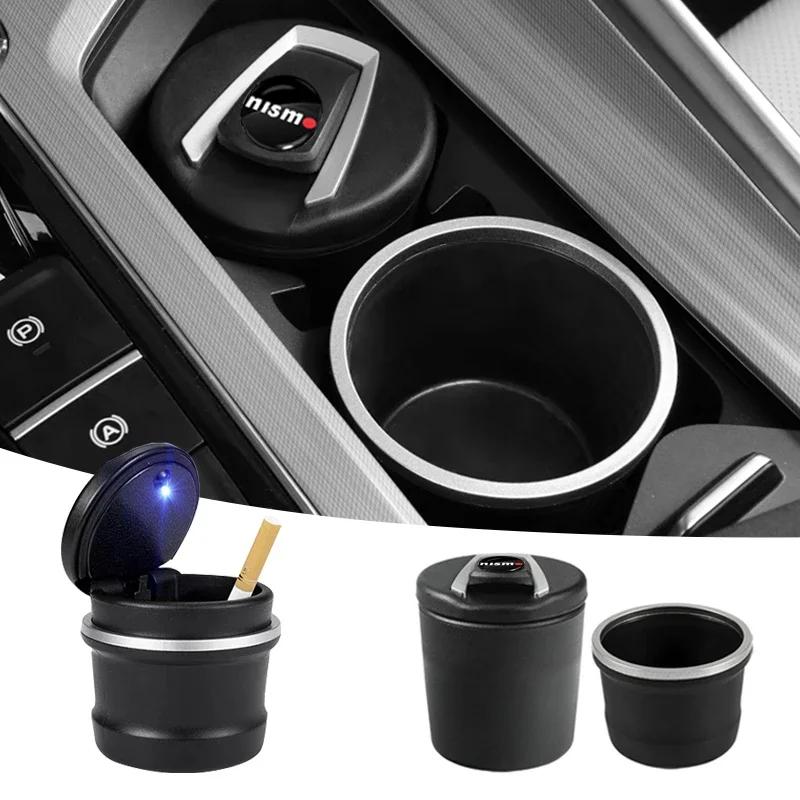 Portable Car LED Ashtray Auto Ashtray Cigarette Ash Holders Cup For Nissan Nismo 350Z 370Z GTR Patrol Juke X-Trail Qashqai