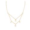 Floragram Beaded Floral Double Chain Adjustable Resin Metal Necklace Women Necklace Gold M00981