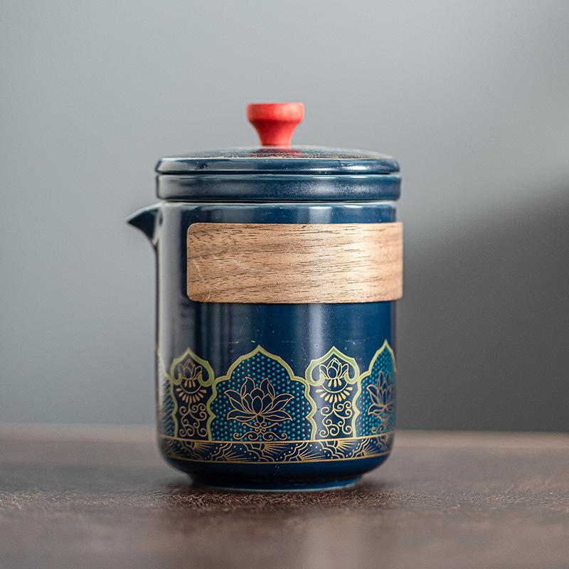 Travel Tea Set Portable Ceramic Kung Fu Outdoor Express Cup One Pot Three Cups Business Souvenir Small Gifts