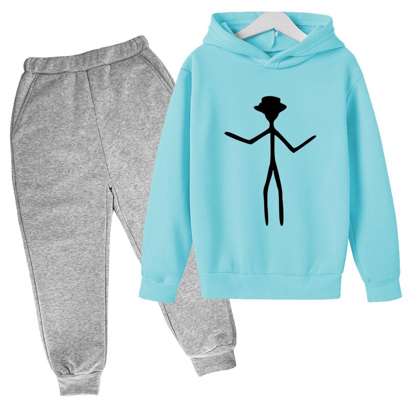 2022 Primavera Otoño invierno Niño / niña Ropa Traje Niños Moda ir a pescar  Sudaderas con capucha estampadas + Pantalones Juego de niños Algodón Casual  Sports Outfit Niños Chándales comprar a buen