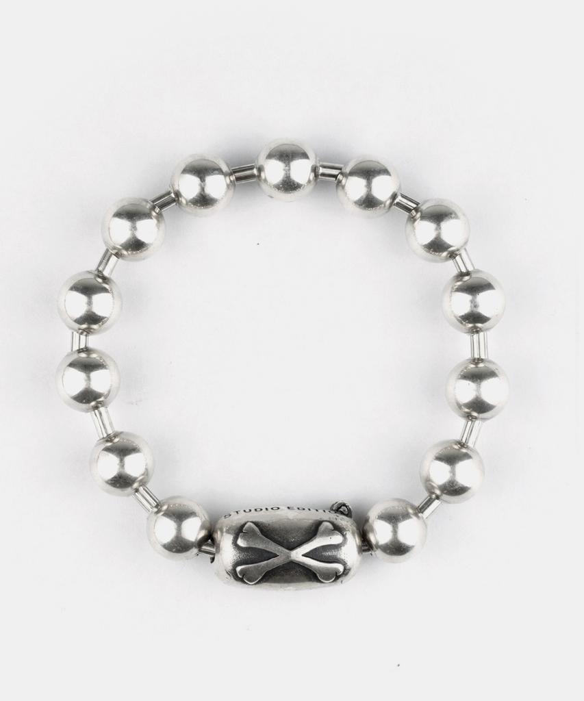 Sheen666 Crossbone Ball Chain Silver Bracelet 8Mm