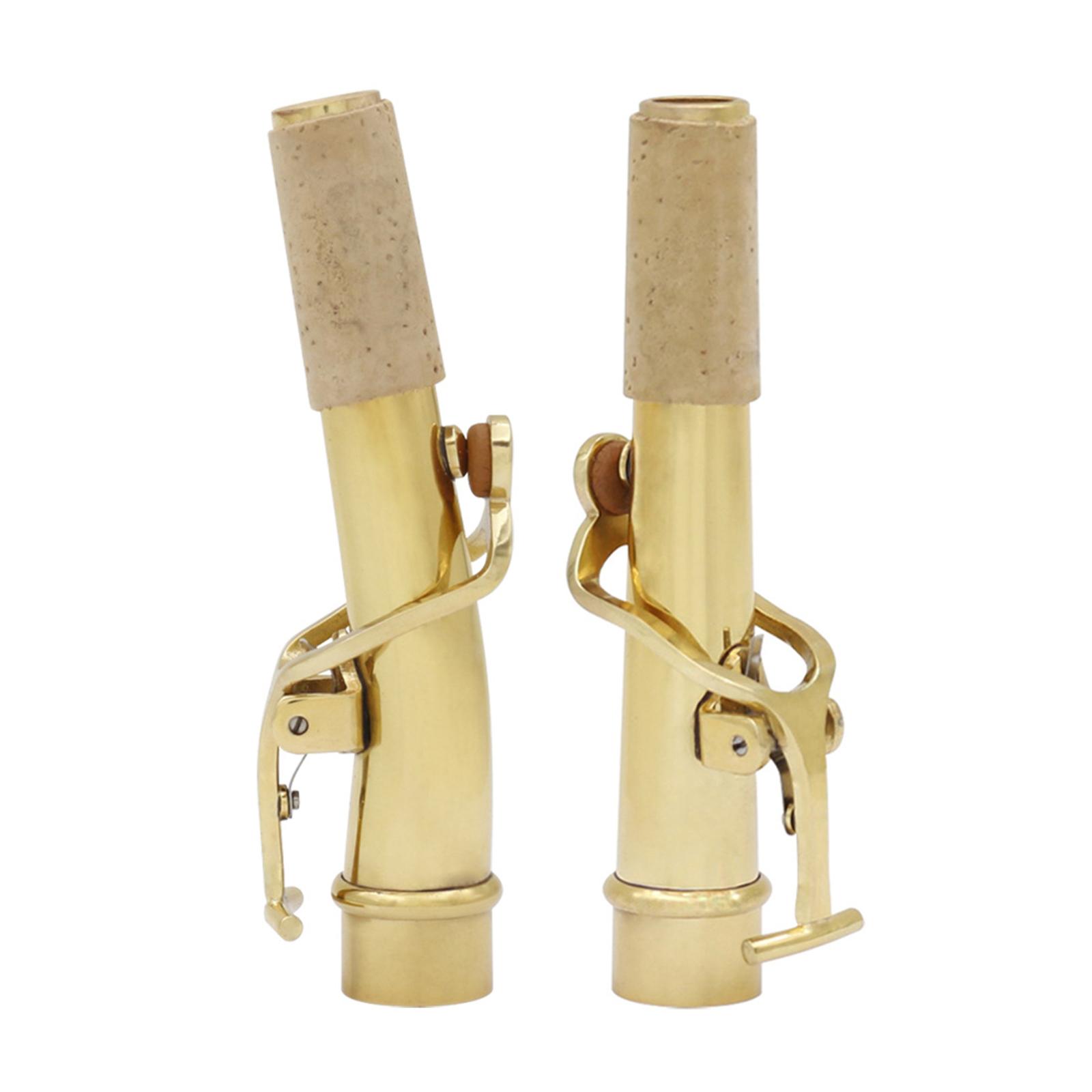 

2 Pcs Saxophone Neck Set with Curved Neck and Straight Neck Vintage Brass Sax Necks Fittings Instruments Parts Durable