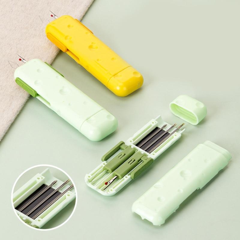 Retractable Seam Unpicker and Threader with Magnetic Needle Pin Holder Multifunctional Needle Threading Tool for Sewing