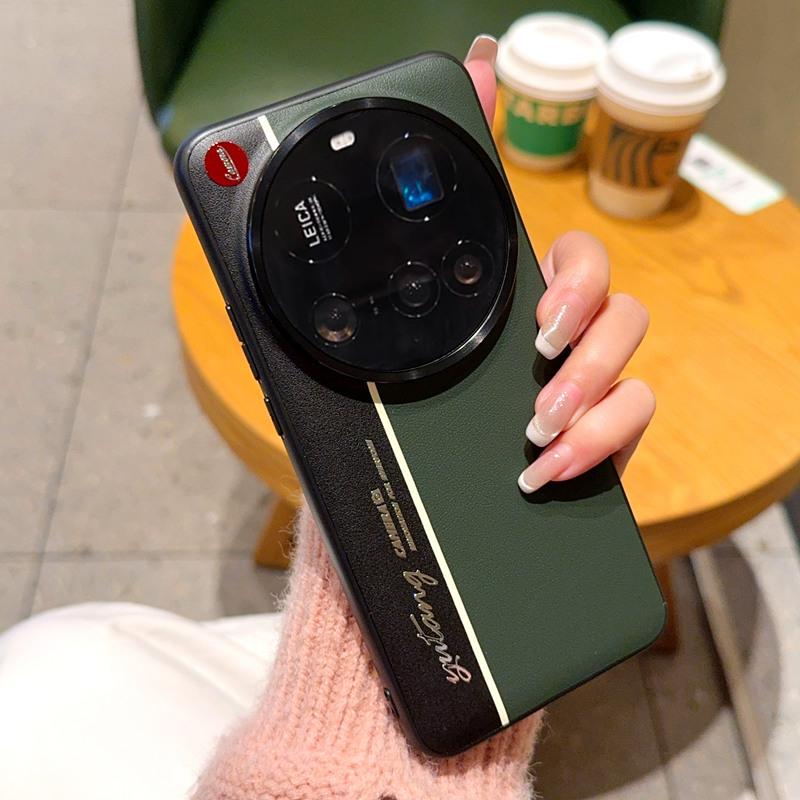 Vegan Leather Case For Xiaomi 15Ultra/14Ultra/13Ultra/12SUltra Luminous Fluorescence Contrasting Colors With Metal Camera Ring