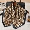 Versatile Spring Silk Leopard Print Satin Scarf - 60cm Fashionable Neck & Head Accessory