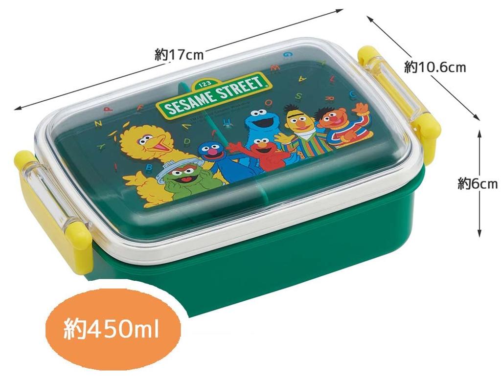 Skater Lunch with a Soft Single Made in Sesame Street for Boys and Children's Box, 450ml, Dome-Shaped Lid, Tier, Japan, Design, Girls, RBF3ANAG-A