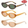 Protective Glasses 3pcs Fashion Women Oval Frame Sunglasses Simple Style Sun Glasses Female Colorful Frame Eyeglasses UV400