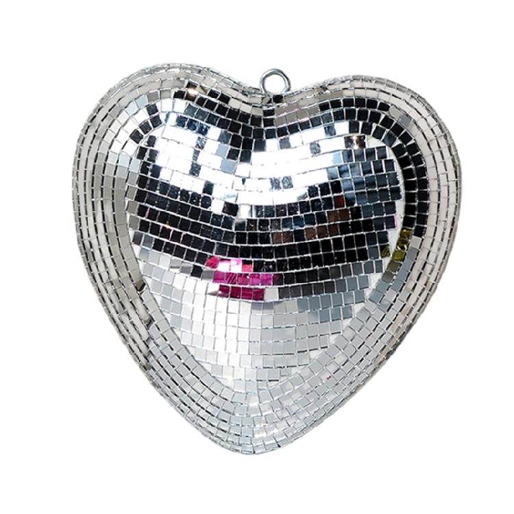 

Glittering Heart Shape Glass Wall Hanging Ornament For Bedroom Living Room Decoration And Valentines Anniversary Present серебряный
