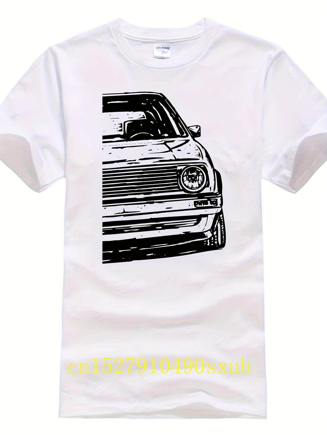 Men s Glstkrrn Golf 2MK2 Graphic T-Shirt - Yellow Car Print Short Sleeve Tee XXL