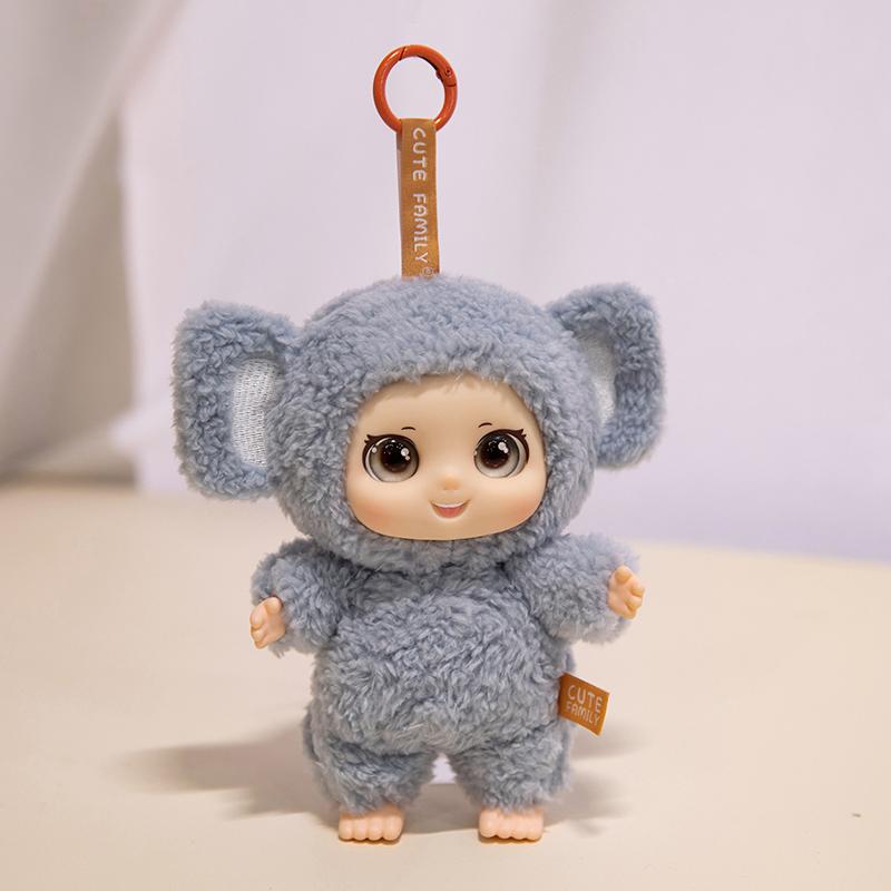 New Style Adorable Family Animal 2.0 Plush Toy Multiple Style To Match Clothes DIY Doll Vinyl Pvc Face Pendant Keychian Kid Gift