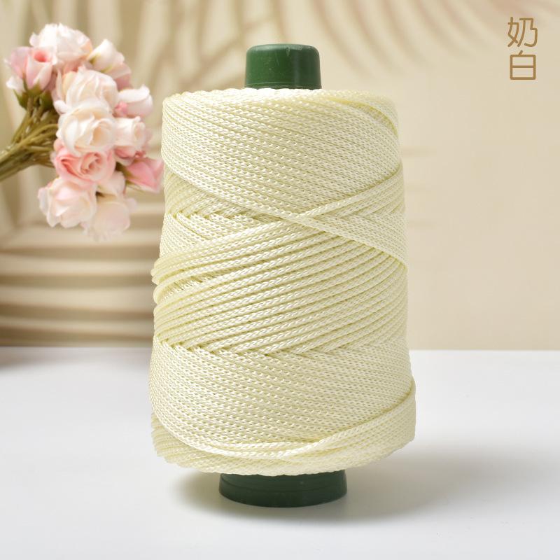 Light-Weight Ice Silk Yarn for Summer DIY Hand-Woven Sun Hat Bag Shoes Cushion Craft Rope Hollow Wool Crocheting Cushion