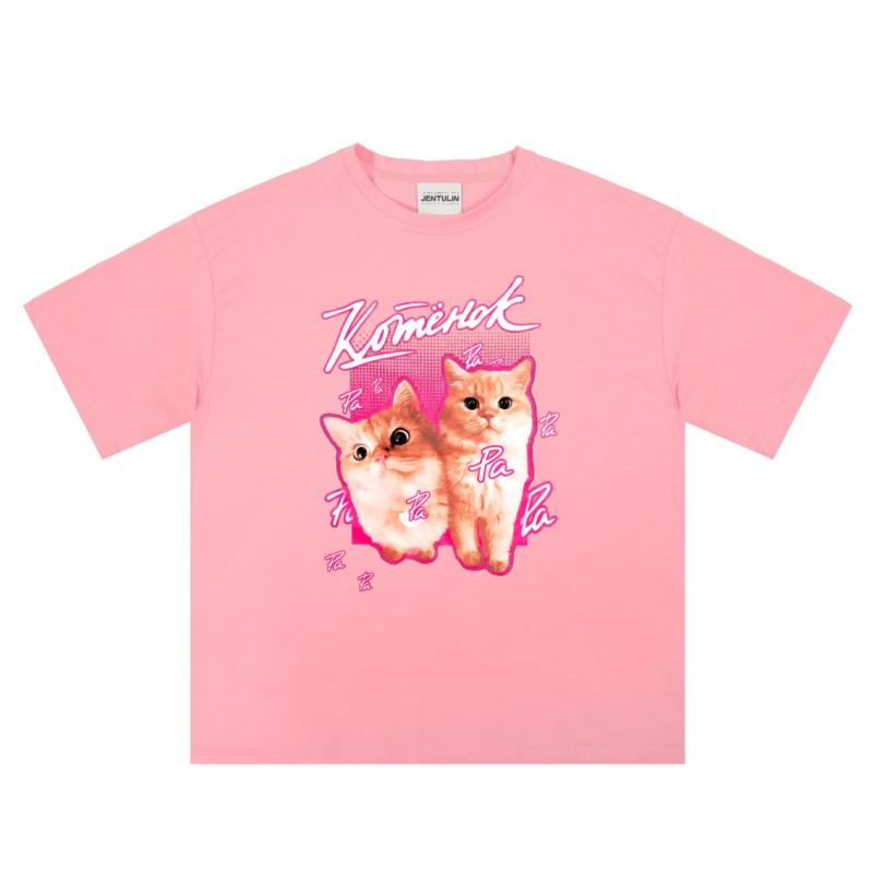 

Mens TShirt Streetwear Print Oversized Cat Graphic Hip Hop Korean Short Sleeve Y2k Tops Tees Unisex Women S