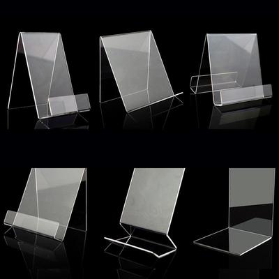 Acrylic Book Display Stand - Transparent Desktop Document Holder and Shelf
