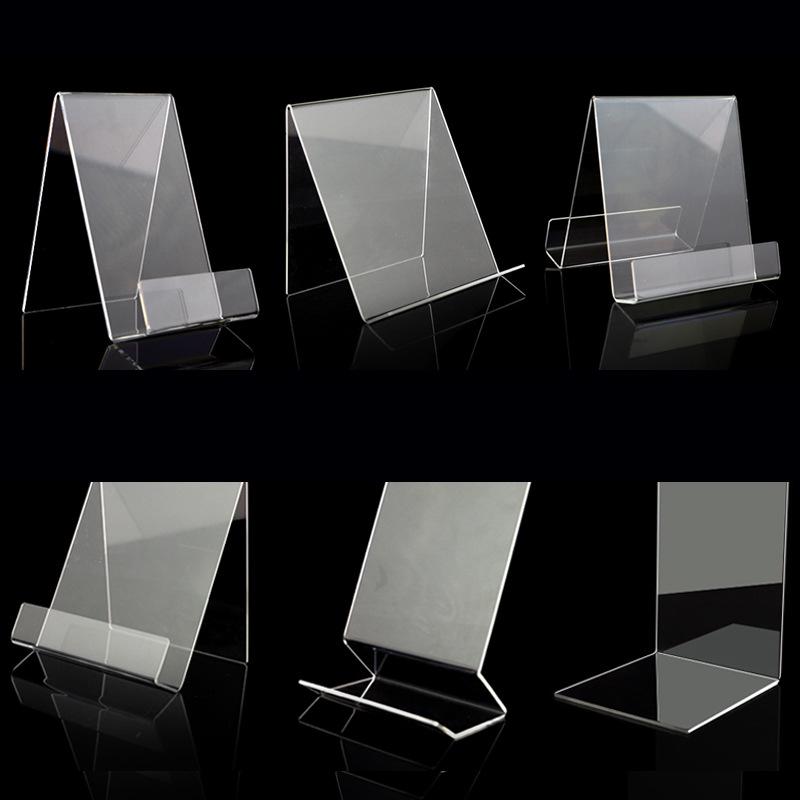 Acrylic Book Display Stand - Transparent Desktop Document Holder and Shelf