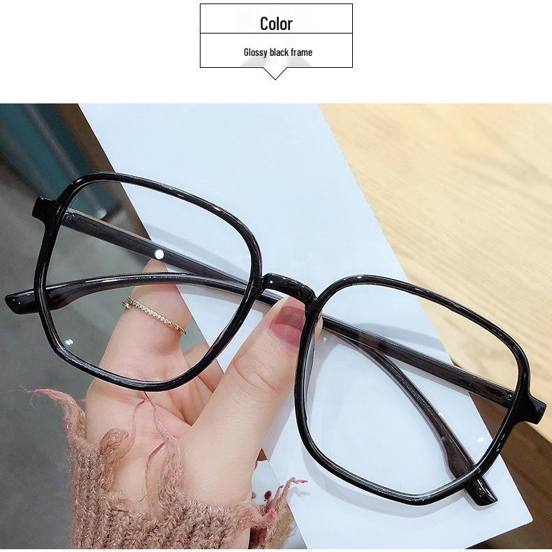 Large Frame Polygonal Blue Light Blocking Glasses with Clear Lenses for Trendy Students