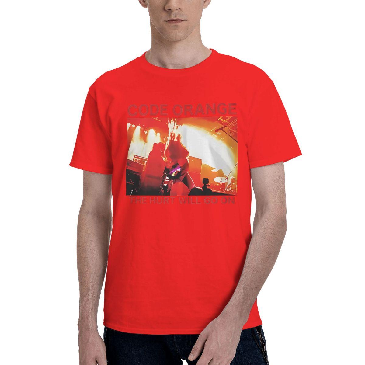Code Orange Red Hurt Photo 100 Cotton Casual Breathable Confortable T Shirt Funny Mens TShirt Graphic Tee S