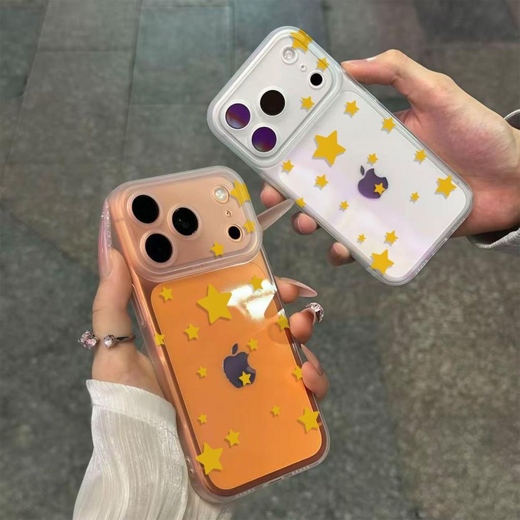 The all-in-one key phone case is compatible with Apple 17/16/15/14 transparent, 17 Pro Max, yellow star, and 16 Pro soft