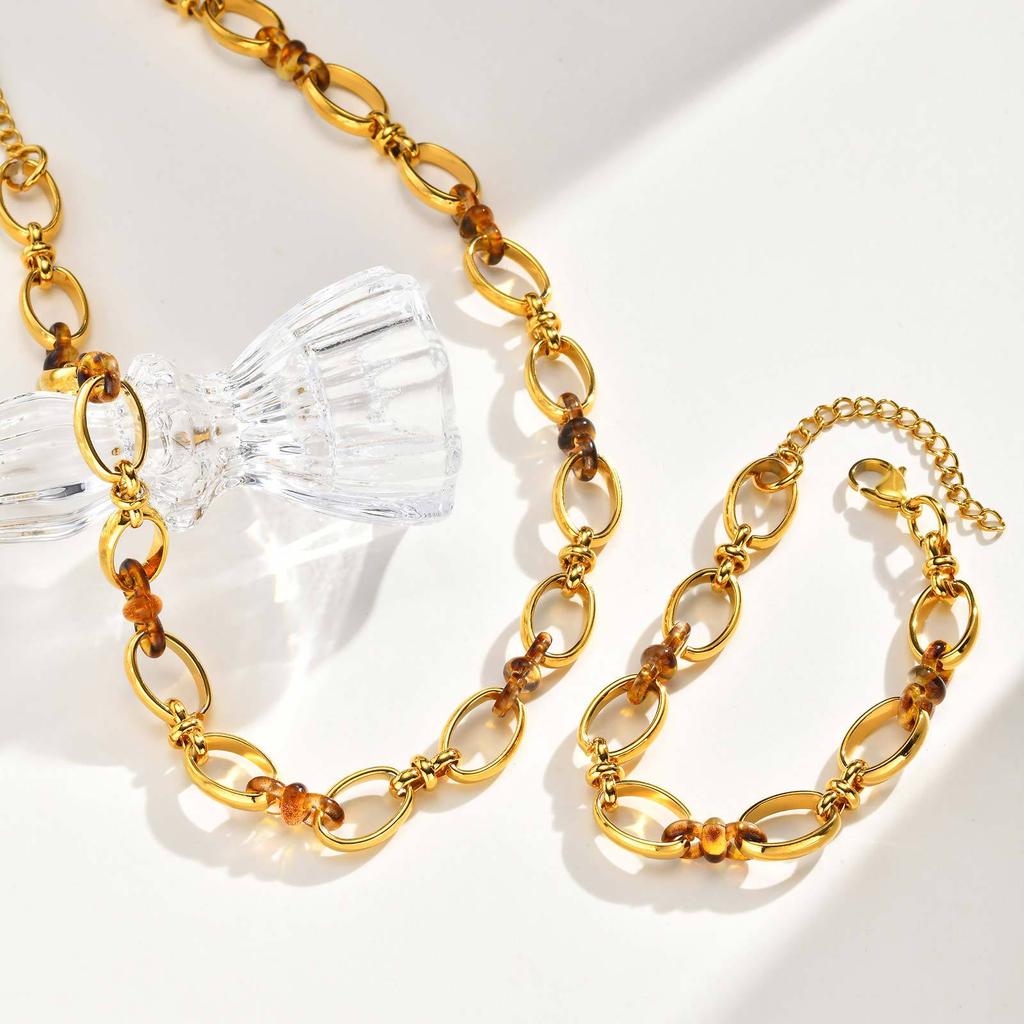 Necklace Women'S Style Fashion Simple Multi-Ring Splicing Stainless Steel Bracelet Titanium Steel Jewelry Br-2675