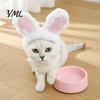 Fleece Tierohren Mütze Hasenohren Katzenhut, Niedliche Haustier Weiche Plüschmütze Bequeme Foto Requisite mit Hase für Katzen Kleine Hunde Party Kostüm Lustige Fotos