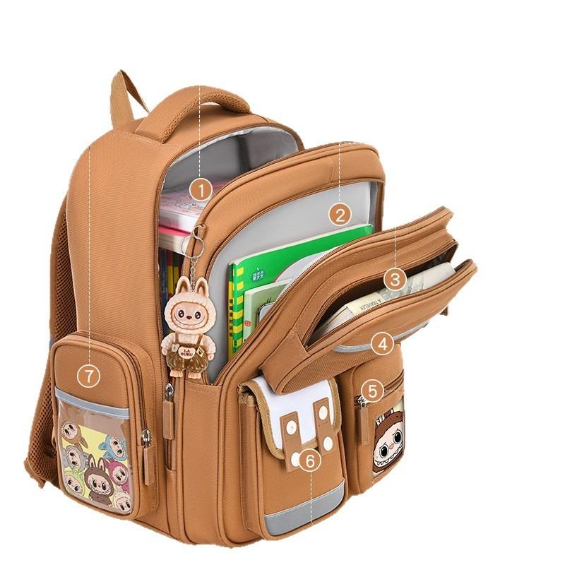 School Bag Cartoon Children's School Bag Primary and Secondary School Students Girls Boys and Girls Lightweight Burden Reduction Large Capacity