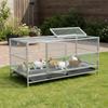 Heavy Duty Stainless Steel Poultry Cage Large Chicken Coop with Trough and Rainproof Cover Perfect for Farming and Livestock
