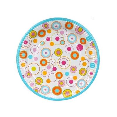 Pratos de Papel Descartáveis para Festa Origami - 23cm - 50 Pratos por Pacote - Pacote de 2 - 100 Pratos - Círculos