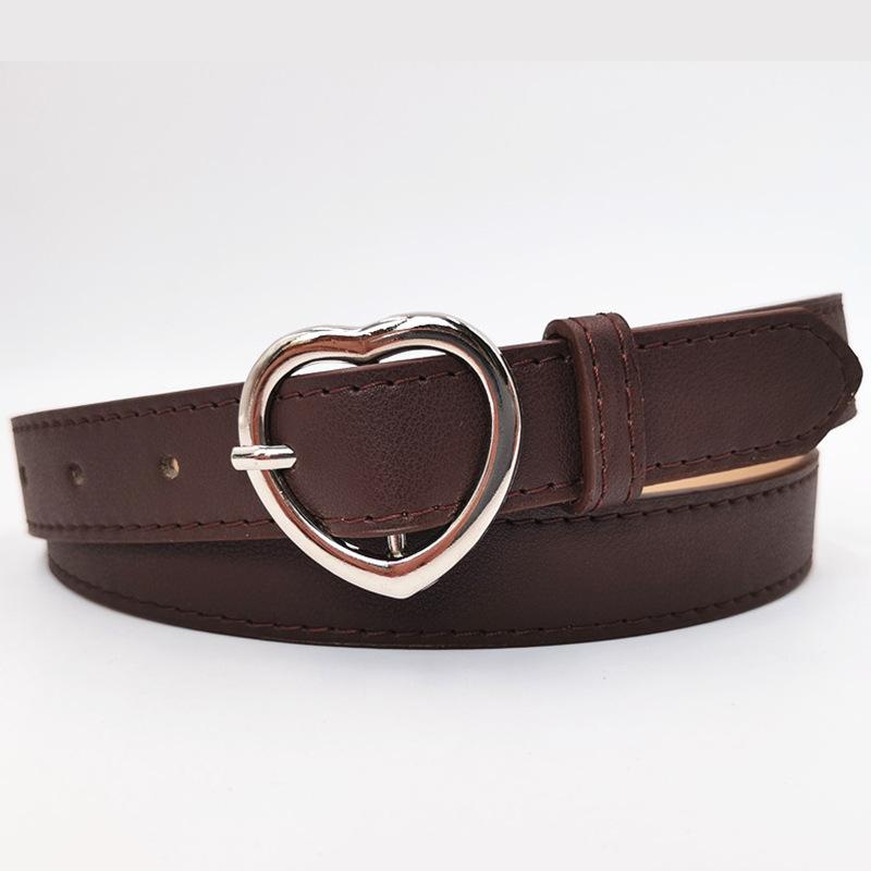 

Простой Новый Любовь Сплав Пряжка-пинок Женский Ремень Глянцевый Универсальный Украшение для Одежды ПУ Ремень 105cm