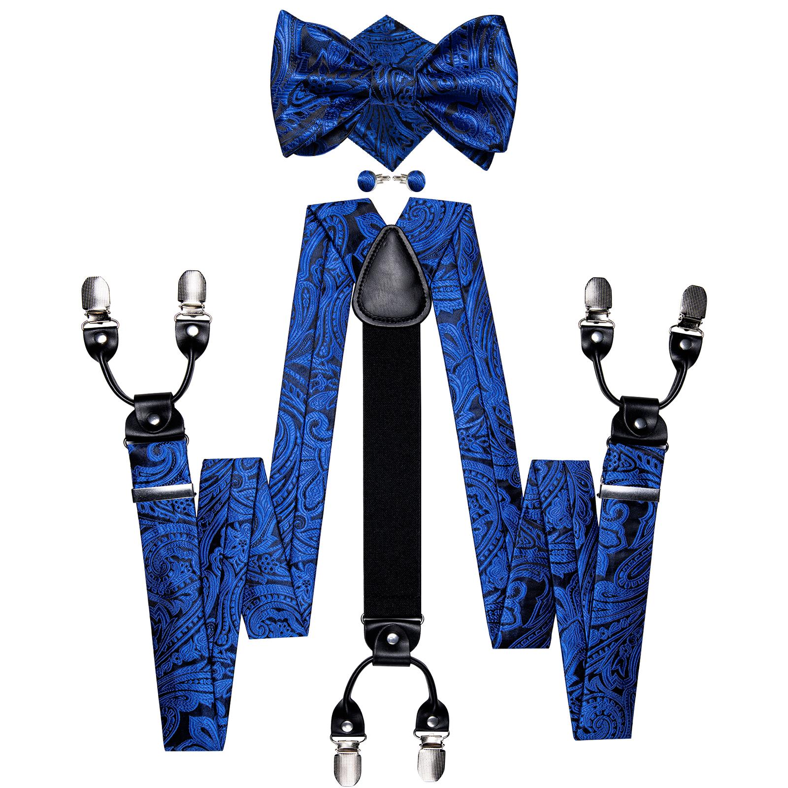 

Мужские подтяжки Dibangu, регулируемые подтяжки, галстук-бабочка, карманные квадратные запонки, набор для мужчин, ширина 3,5 см, эластичные 4025