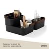 Official Umbra Bellwood Stackable Bin, 35x26cm, Black/Walnut
