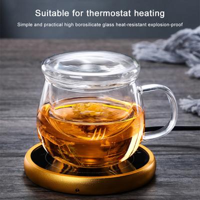 Teetasse aus Glas, Kaffeebecher mit staubdichtem Glasdeckel, Teefilter, hitzebeständig, Tee-Ei, Kaffeetasse, Teesieb, Filter, Glas-Teebecher