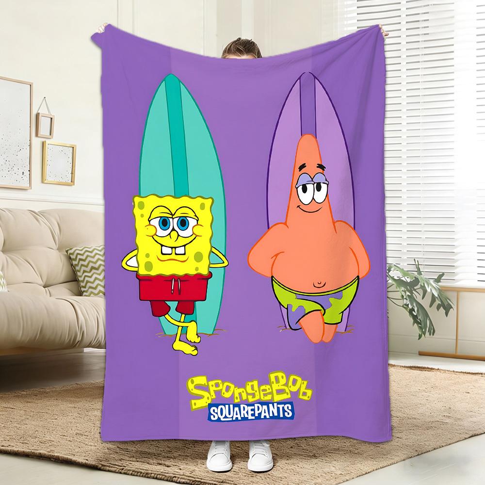 Throw Blankets for Beds Kawaii S-Spongebob All Year Blanket Bedspread On the Bed Bedspreads and Coverlets Camping Anime Sofa Nap