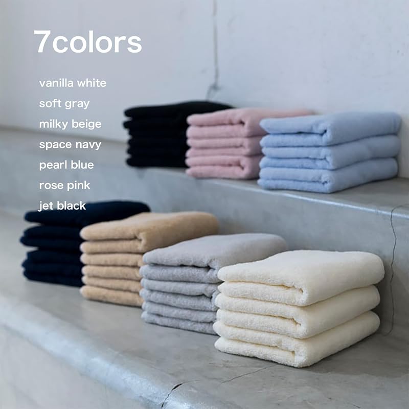 Towel Research Institute [Everyday Simple] #001 Face Towel Soft Gray 5-Piece Set Standard Type Medium Thickness Low Lint Fast Absorption Durable 100%