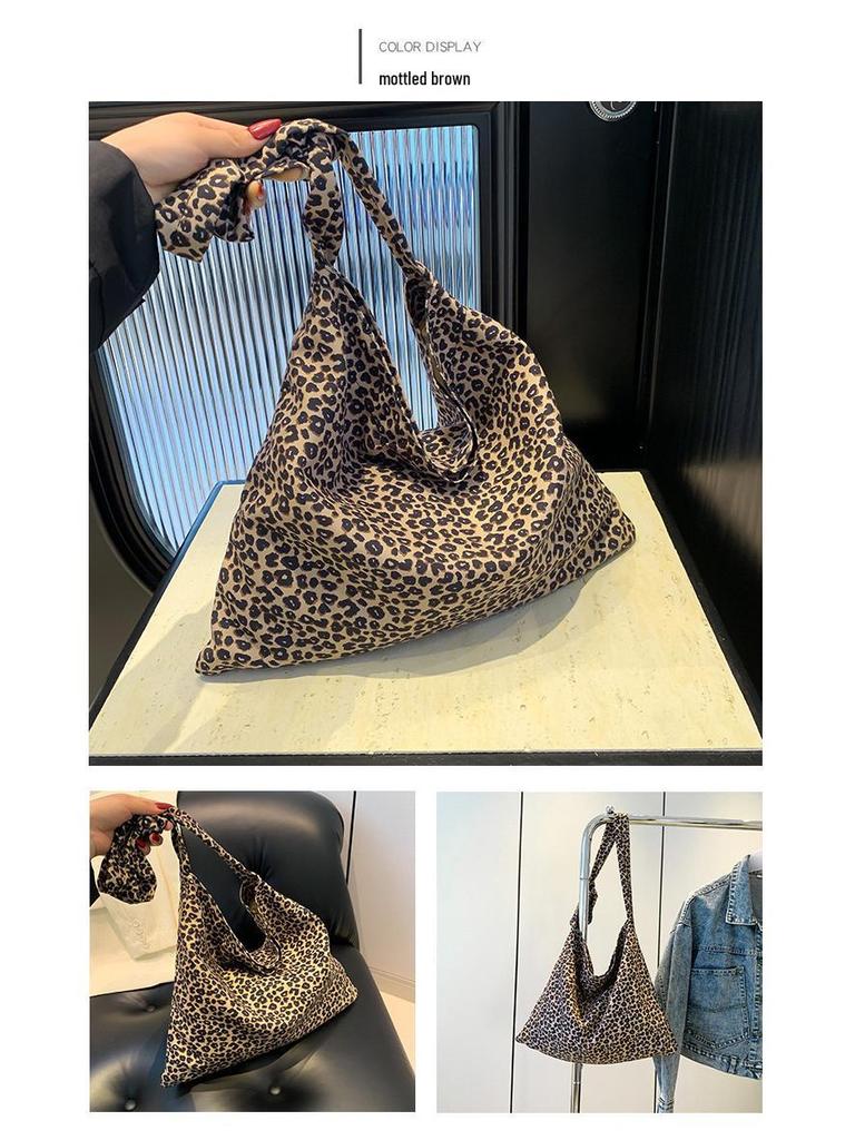Leopard Print Tote Bag – Autumn/Winter Trendy, Casual, Large Capacity, Versatile Shoulder & Crossbody for Students and Commutes