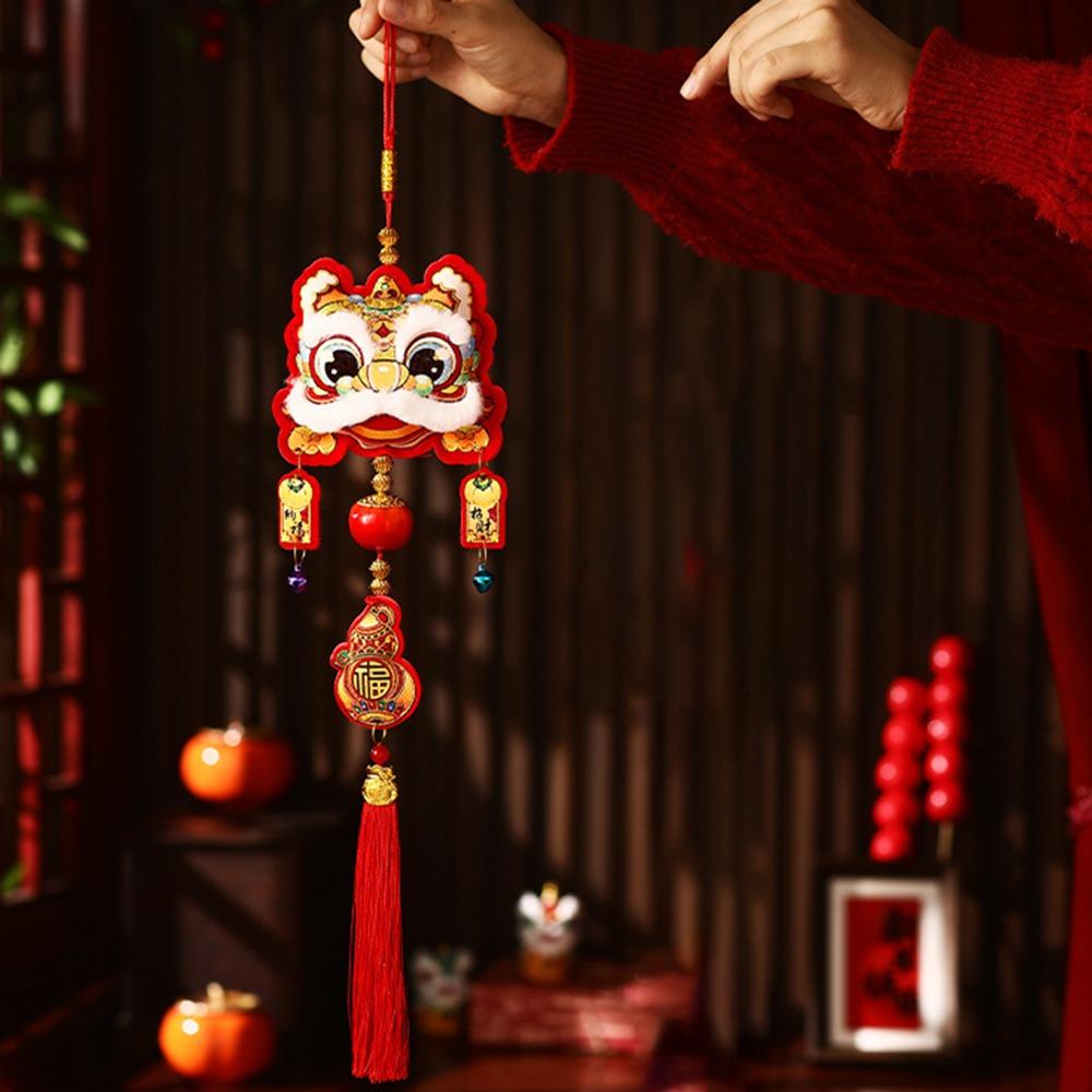 New 2026 New Year Pendant Year of the Horse Flower Pendant Red Lucky Entrance Door Decor Festive Atmosphere