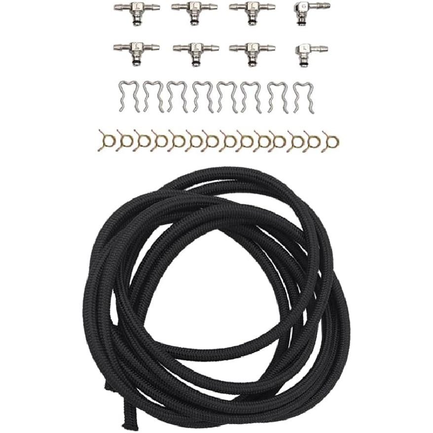 97359750 Diesel Fuel Injector Return Line Clamps Kit with Hose & 14 Line Clamps Fits for 2004.5-2010 Duramax LLY LBZ LMM 6.6L, Replaces 97328733