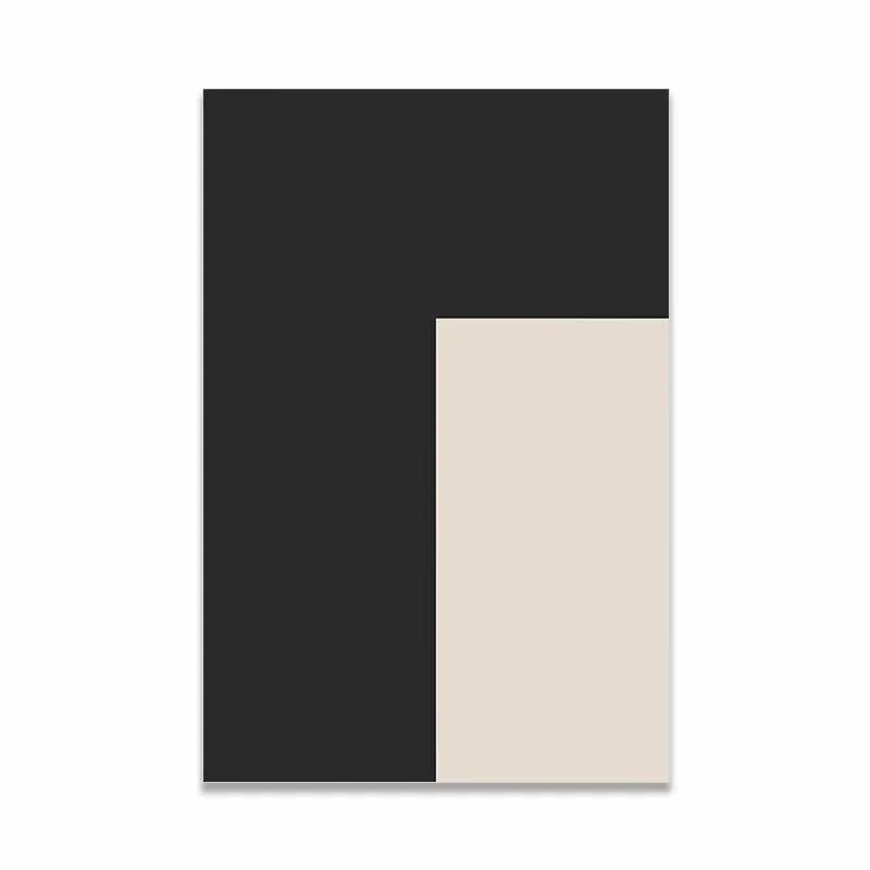 Arte de Parede Minimalista Escandinava Pintura a Óleo Abstrata Moderna Preto e Branco Impressão de Poster Decoração para Casa Quarto Sala de Estar