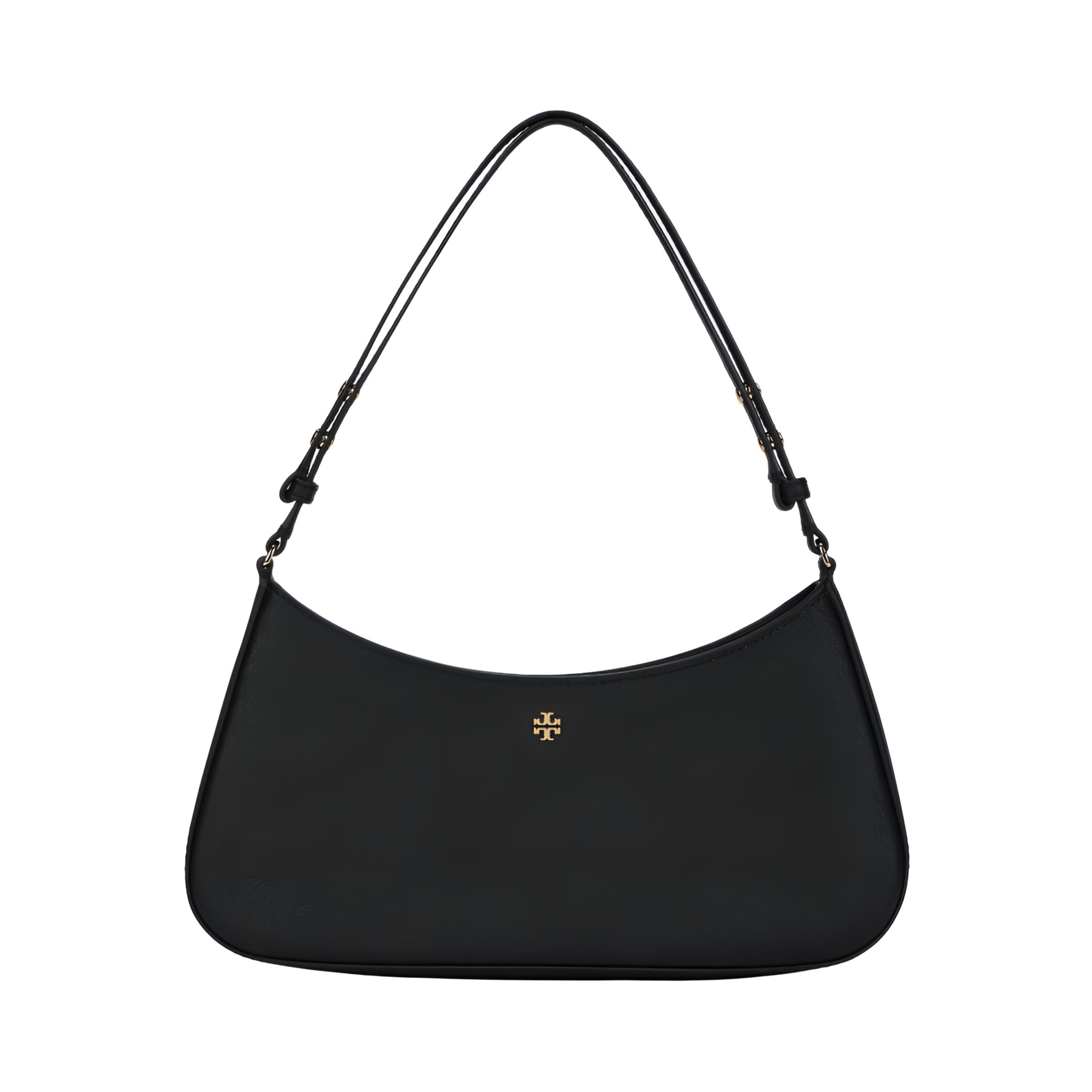 

Tory Burch Logo Underarm Bag With Zipper Closure Women Handbags Black 171577-001 Shopping Bag Set(Basic Set+Shopping Bag)