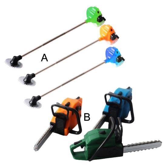 Mini Lawn Mower Good Craftsmanship Comfortable Hand Feeling Plastic Dollhouse Simulation Mowing Chainsaw Micro Gardening Tools