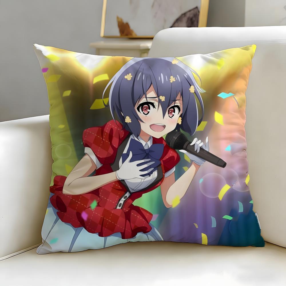 idol anime Zombie Land Saga Cushion Cover Soft  EasyWash Pillow Case  Versatile for Couch Bed Travel and Office