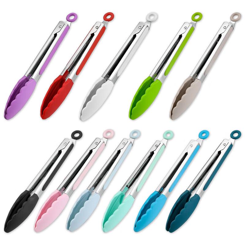 ZISIZ Heat-Resistant Silicone Food Tongs