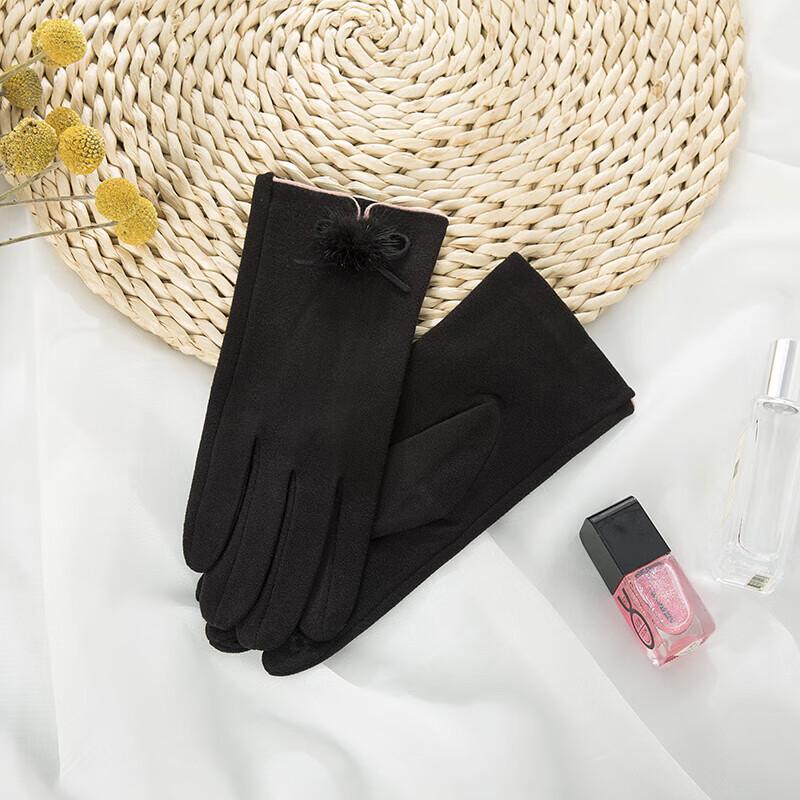 Hengyuanxiang German Velvet Pom-pom Warm Gloves