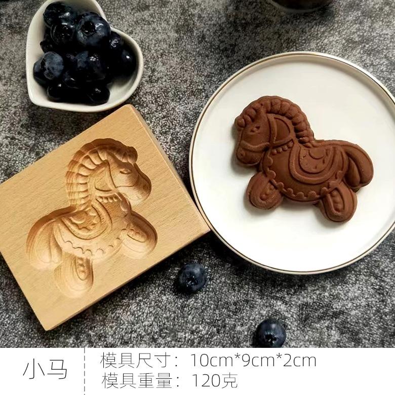 Wooden Cookie Cutter Mold Wedding Cookie Moulds Flower Tree Cartoon Animals Pattern Cake Baking Mould Tools for Christmas Easter