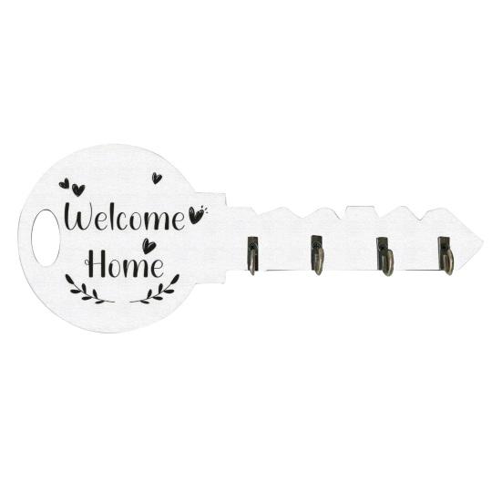 Key Hook Widened Back Plate Wooden Wall Rack Rustic Style Organizer for Entryway Kitchen