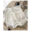 Women Cotton Floral Print Mid Waist Anti Chafing Safety Shorts Panties