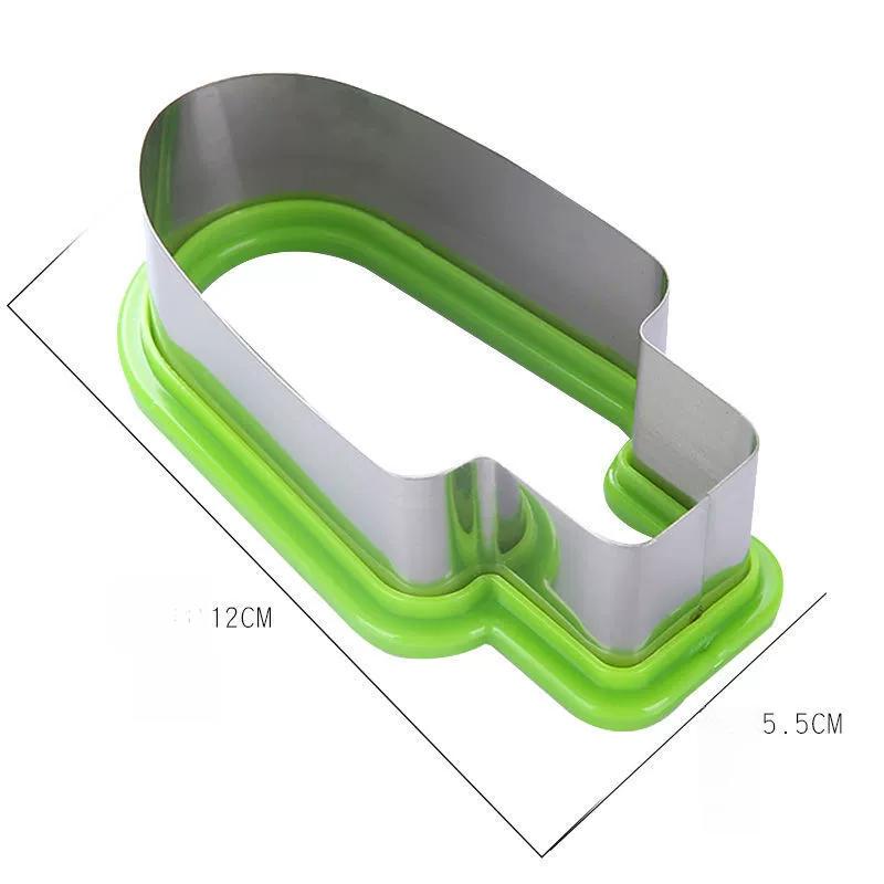 1pc Stainless Steel Watermelon Slicer Popsicle Mold Fun and Easy Fruit Cutter for Youngsters, Green Handle, Manual Operation, No Power Needed