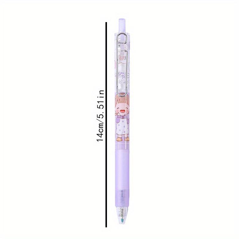 Back To School Season 2pcs 0.5mm Creative Cartoon Girl Metal Hook Press Pen Girl High-looking Neutral Pen Student Cute Sign Pen