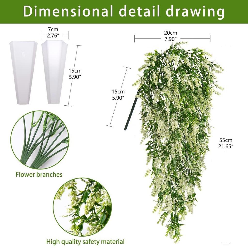 2Pcs 55CM Artificial Plants Vine Hanging Leaves Vines for Home Room Decor Garden Wedding Decoration Outdoor Decor Fake Plant